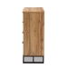 Baxton Studio Franklin Modern and Contemporary Oak Finished Wood and Black Finished Metal 5-Drawer Bedroom Chest - BSOCH8002-Oak-5DW Chest