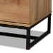 Baxton Studio Franklin Modern and Contemporary Oak Finished Wood and Black Finished Metal 5-Drawer Bedroom Chest - BSOCH8002-Oak-5DW Chest