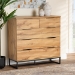 Baxton Studio Franklin Modern and Contemporary Oak Finished Wood and Black Finished Metal 5-Drawer Bedroom Chest - BSOCH8002-Oak-5DW Chest
