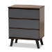 Baxton Studio Kaila Modern and Contemporary Two-Tone Dark Brown and Walnut Brown Finished Wood 5-Piece Dining Set