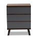 Baxton Studio Roldan Modern and Contemporary Two-Tone Walnut and Grey Finished Wood 3-Drawer Bedroom Chest - BSOCH8003-Walnut/Grey-3DW Chest
