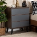 Baxton Studio Roldan Modern and Contemporary Two-Tone Walnut and Grey Finished Wood 3-Drawer Bedroom Chest - BSOCH8003-Walnut/Grey-3DW Chest