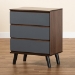 Baxton Studio Roldan Modern and Contemporary Two-Tone Walnut and Grey Finished Wood 3-Drawer Bedroom Chest - BSOCH8003-Walnut/Grey-3DW Chest