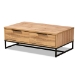 Baxton Studio Clapton Modern and Contemporary Multi-Tone Grey and Walnut Brown Finished Wood TV Stand
