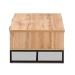 Baxton Studio Franklin Modern and Contemporary Oak Brown Finished Wood and Black Finished Metal 2-Drawer Coffee Table - BSOCT8007-Oak-CT
