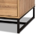 Baxton Studio Franklin Modern and Contemporary Oak Brown Finished Wood and Black Finished Metal 2-Drawer Coffee Table - BSOCT8007-Oak-CT