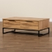 Baxton Studio Franklin Modern and Contemporary Oak Brown Finished Wood and Black Finished Metal 2-Drawer Coffee Table - BSOCT8007-Oak-CT