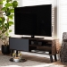 Baxton Studio Mallory Modern and Contemporary Two-Tone Walnut Brown and Grey Finished Wood TV Stand - BSOTV8009-Walnut/Grey-TV