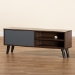Baxton Studio Mallory Modern and Contemporary Two-Tone Walnut Brown and Grey Finished Wood TV Stand - BSOTV8009-Walnut/Grey-TV