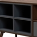 Baxton Studio Garrick Modern and Contemporary Two-Tone Grey and Walnut Brown Finished Wood 1-Drawer TV Stand - BSOTV8018-Walnut/Grey-TV