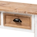 Baxton Studio Benedict Traditional Farmhouse and Rustic Two-Tone White and Oak Brown Finished Wood 3-Drawer Console Table - BSOJY19Y1066-White/Oak-Console