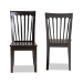Baxton Studio Minette Modern and Contemporary Transitional Dark Brown Finished Wood 2-Piece Dining Chair Set - BSORH319C-Dark Brown Wood Scoop Seat-DC-2PK