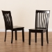 Baxton Studio Minette Modern and Contemporary Transitional Dark Brown Finished Wood 2-Piece Dining Chair Set - BSORH319C-Dark Brown Wood Scoop Seat-DC-2PK