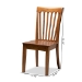 Baxton Studio Minette Modern and Contemporary Transitional Walnut Brown Finished Wood 2-Piece Dining Chair Set - BSORH319C-Walnut Wood Scoop Seat-DC-2PK
