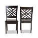 Baxton Studio Caron Modern and Contemporary Transitional Dark Brown Finished Wood 2-Piece Dining Chair Set - BSORH317C-Dark Brown Wood Flat Seat-DC-2PK