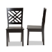 Baxton Studio Caron Modern and Contemporary Transitional Dark Brown Finished Wood 2-Piece Dining Chair Set - BSORH317C-Dark Brown Wood Flat Seat-DC-2PK