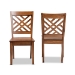 Baxton Studio Caron Modern and Contemporary Transitional Walnut Brown Finished Wood 2-Piece Dining Chair Set - BSORH317C-Walnut Wood Flat Seat-DC-2PK