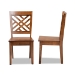 Baxton Studio Caron Modern and Contemporary Transitional Walnut Brown Finished Wood 2-Piece Dining Chair Set - BSORH317C-Walnut Wood Flat Seat-DC-2PK
