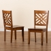 Baxton Studio Caron Modern and Contemporary Transitional Walnut Brown Finished Wood 2-Piece Dining Chair Set - BSORH317C-Walnut Wood Flat Seat-DC-2PK