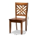 Baxton Studio Caron Modern and Contemporary Transitional Walnut Brown Finished Wood 2-Piece Dining Chair Set - BSORH317C-Walnut Wood Flat Seat-DC-2PK