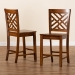 Baxton Studio Caron Modern and Contemporary Transitional Walnut Brown Finished Wood 2-Piece Counter Stool Set - BSORH317P-Walnut Wood Flat Seat-PC
