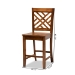 Baxton Studio Caron Modern and Contemporary Transitional Walnut Brown Finished Wood 2-Piece Counter Stool Set - BSORH317P-Walnut Wood Flat Seat-PC