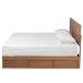 Baxton Studio Aras Modern and Contemporary Transitional Ash Walnut Brown Finished Wood King Size 3-Drawer Platform Storage Bed - BSOAras-Ash Walnut-King