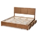 Baxton Studio Aras Modern and Contemporary Transitional Ash Walnut Brown Finished Wood King Size 3-Drawer Platform Storage Bed - BSOAras-Ash Walnut-King