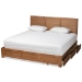Baxton Studio Lisa Modern and Contemporary Transitional Ash Walnut Brown Finished Wood King Size 3-Drawer Platform Storage Bed - BSOLisa-Ash Walnut-King