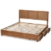 Baxton Studio Lisa Modern and Contemporary Transitional Ash Walnut Brown Finished Wood King Size 3-Drawer Platform Storage Bed - BSOLisa-Ash Walnut-King