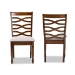 Baxton Studio Lanier Modern and Contemporary Grey Fabric Upholstered and Walnut Brown Finished Wood 2-Piece Dining Chair Set - BSORH318C-Grey/Walnut-DC-2PK