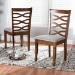 Baxton Studio Lanier Modern and Contemporary Grey Fabric Upholstered and Walnut Brown Finished Wood 2-Piece Dining Chair Set - BSORH318C-Grey/Walnut-DC-2PK