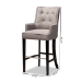 Baxton Studio Aldon Modern and Contemporary Grey Fabric Upholstered and Dark Brown Finished Wood 2-Piece Bar Stool Set - BSOBBT5407B-Grey/Wenge-BS