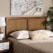 Baxton Studio Gilbert Mid-Century Modern Ash Walnut Finished Wood and Synthetic Rattan Queen Size Headboard - BSOMG9725-1-Ash Walnut Rattan-HB-Queen
