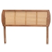Baxton Studio Harris Mid-Century Modern Ash Walnut Finished Wood and Synthetic Rattan Full Size Headboard - BSOMG9734-Ash Walnut Rattan-HB-Full