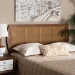 Baxton Studio Harris Mid-Century Modern Ash Walnut Finished Wood and Synthetic Rattan Full Size Headboard - BSOMG9734-Ash Walnut Rattan-HB-Full
