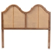 Baxton Studio Hazel Vintage Classic and Traditional Ash Walnut Finished Wood and Synthetic Rattan King Size Arched Headboard - BSOMG9739-1-Ash Walnut Rattan-HB-King