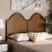 Baxton Studio Hazel Vintage Classic and Traditional Ash Walnut Finished Wood and Synthetic Rattan King Size Arched Headboard - BSOMG9739-1-Ash Walnut Rattan-HB-King