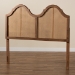 Baxton Studio Hazel Vintage Classic and Traditional Ash Walnut Finished Wood and Synthetic Rattan King Size Arched Headboard - BSOMG9739-1-Ash Walnut Rattan-HB-King