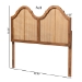 Baxton Studio Hazel Vintage Classic and Traditional Ash Walnut Finished Wood and Synthetic Rattan King Size Arched Headboard - BSOMG9739-1-Ash Walnut Rattan-HB-King