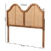 Baxton Studio Hazel Vintage Classic and Traditional Ash Walnut Finished Wood and Synthetic Rattan King Size Arched Headboard - BSOMG9739-1-Ash Walnut Rattan-HB-King