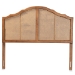 Baxton Studio Iris Vintage Classic and Traditional Ash Walnut Finished Wood and Synthetic Rattan Queen Size Arched Headboard - BSOMG9741-Ash Walnut Rattan-HB-Queen