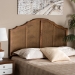 Baxton Studio Iris Vintage Classic and Traditional Ash Walnut Finished Wood and Synthetic Rattan Queen Size Arched Headboard - BSOMG9741-Ash Walnut Rattan-HB-Queen
