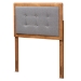 Baxton Studio Sarine Mid-Century Modern Dark Grey Fabric Upholstered and Walnut Brown Finished Wood Twin Size Headboard