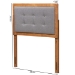 Baxton Studio Sarine Mid-Century Modern Dark Grey Fabric Upholstered and Walnut Brown Finished Wood Twin Size Headboard - BSOMG97053-Dark Grey/Ash Walnut-HB-Twin