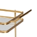 Baxton Studio Destin Modern and Contemporary Glam Brushed Gold Finished Metal and Mirrored Glass 2-Tier Mobile Wine Bar Cart - BSOJY20A263-Gold-Cart