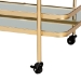 Baxton Studio Destin Modern and Contemporary Glam Brushed Gold Finished Metal and Mirrored Glass 2-Tier Mobile Wine Bar Cart - BSOJY20A263-Gold-Cart
