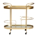 Baxton Studio Kamal Modern and Contemporary Glam Brushed Gold Finished Metal and Mirrored Glass 2-Tier Mobile Wine Bar Cart - BSOJY20A268-Gold-Cart