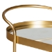 Baxton Studio Kamal Modern and Contemporary Glam Brushed Gold Finished Metal and Mirrored Glass 2-Tier Mobile Wine Bar Cart - BSOJY20A268-Gold-Cart