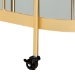 Baxton Studio Kamal Modern and Contemporary Glam Brushed Gold Finished Metal and Mirrored Glass 2-Tier Mobile Wine Bar Cart - BSOJY20A268-Gold-Cart